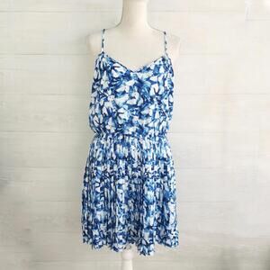 {tl} The Letter - Blue tie-dye tank dress pleated skirt, L